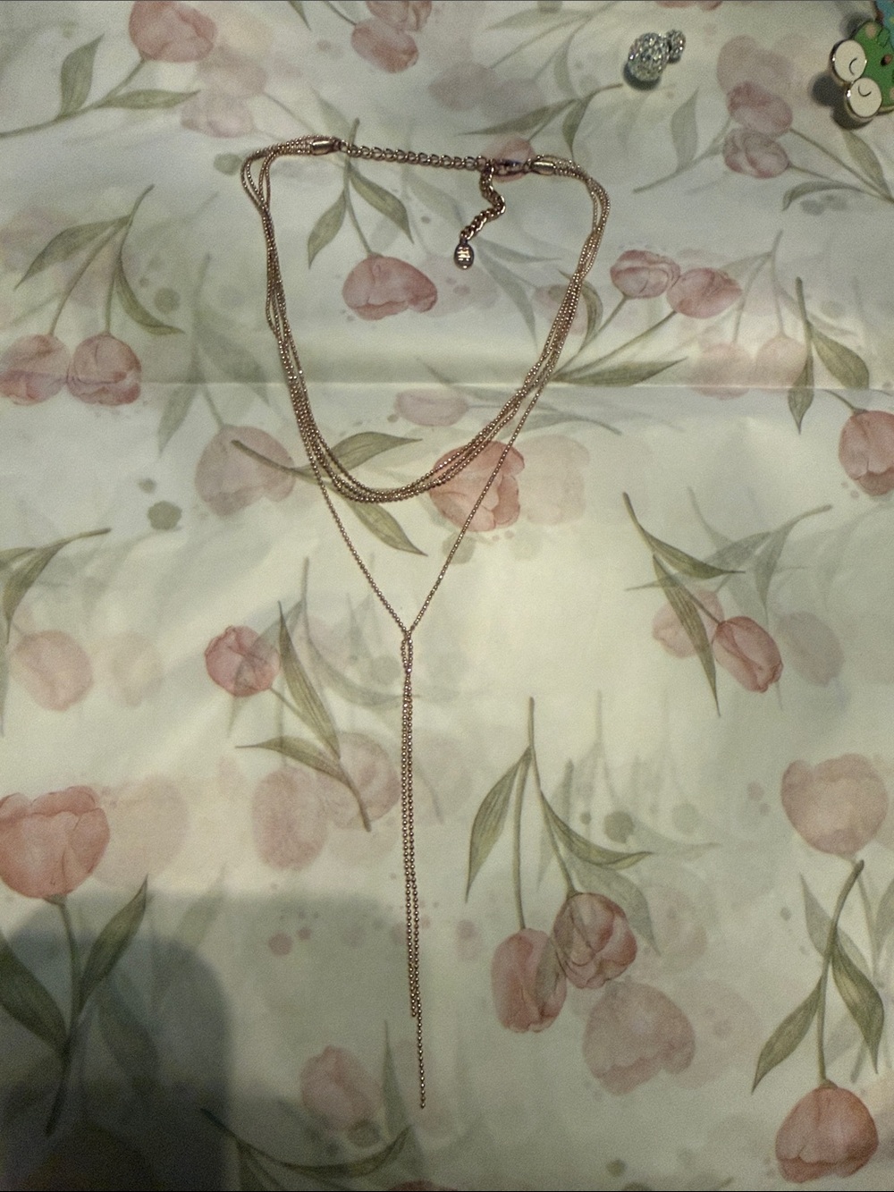 Buy 5 for 10$❗️80R Layered Rose Gold Lariat Necklace - Women Jewelry